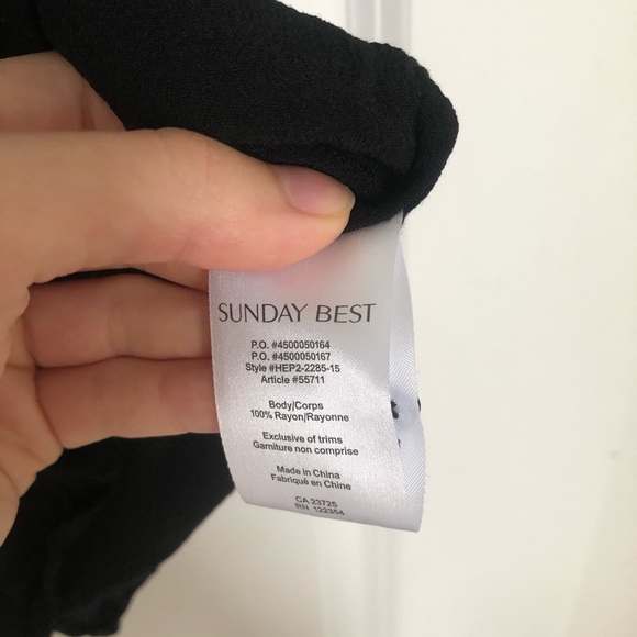 Aritzia Sunday Best patterson black with white collared shirt top blouse - Picture 5 of 8